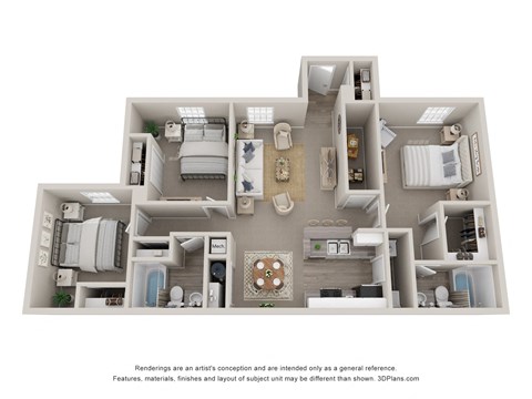 The Linden floorplan 1182 sft